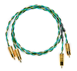 Earth Rocker RCA Interconnects - 4X19 AWG - Cardas Rhodium Plated Connectors - 3ft Pair