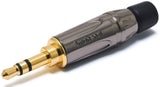 Amphenol 3.5mm (1/8") 3-Pole Stereo Phone Plug Connector with Gold-Plated Contacts / K-Series