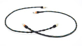 Earth Rocker RCA Interconnects with Custom Black Sleeving - Ultraplate Connectors - 4X19 AWG - 2ft Pair