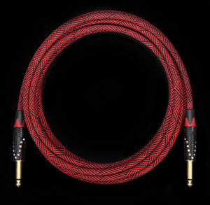 Custom Corpse Crystal Clear Instrument Cable / DeadRed 13ft