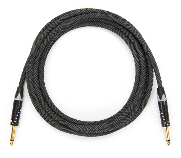 Custom Corpse Crystal Clear Instrument Cable / DeadBlack 18ft